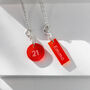 Red And Grey Personalised Floral Acrylic Necklace, thumbnail 2 of 6
