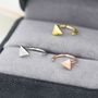 Sterling Silver Tiny Triangle Huggie Hoop Earrings, thumbnail 3 of 12