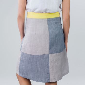 Modena Cotton Colourblock Skirt, 3 of 3