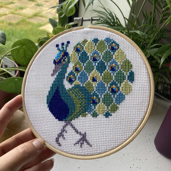 Peppa Peacock Cross Stitch Embroidery Kit, 3 of 3