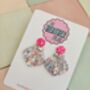 Statement Shell Glitter Resin Earrings / Mermaidcore Jewellery / Beach Holiday Statement / Summer Vacation Jewellery, thumbnail 4 of 12