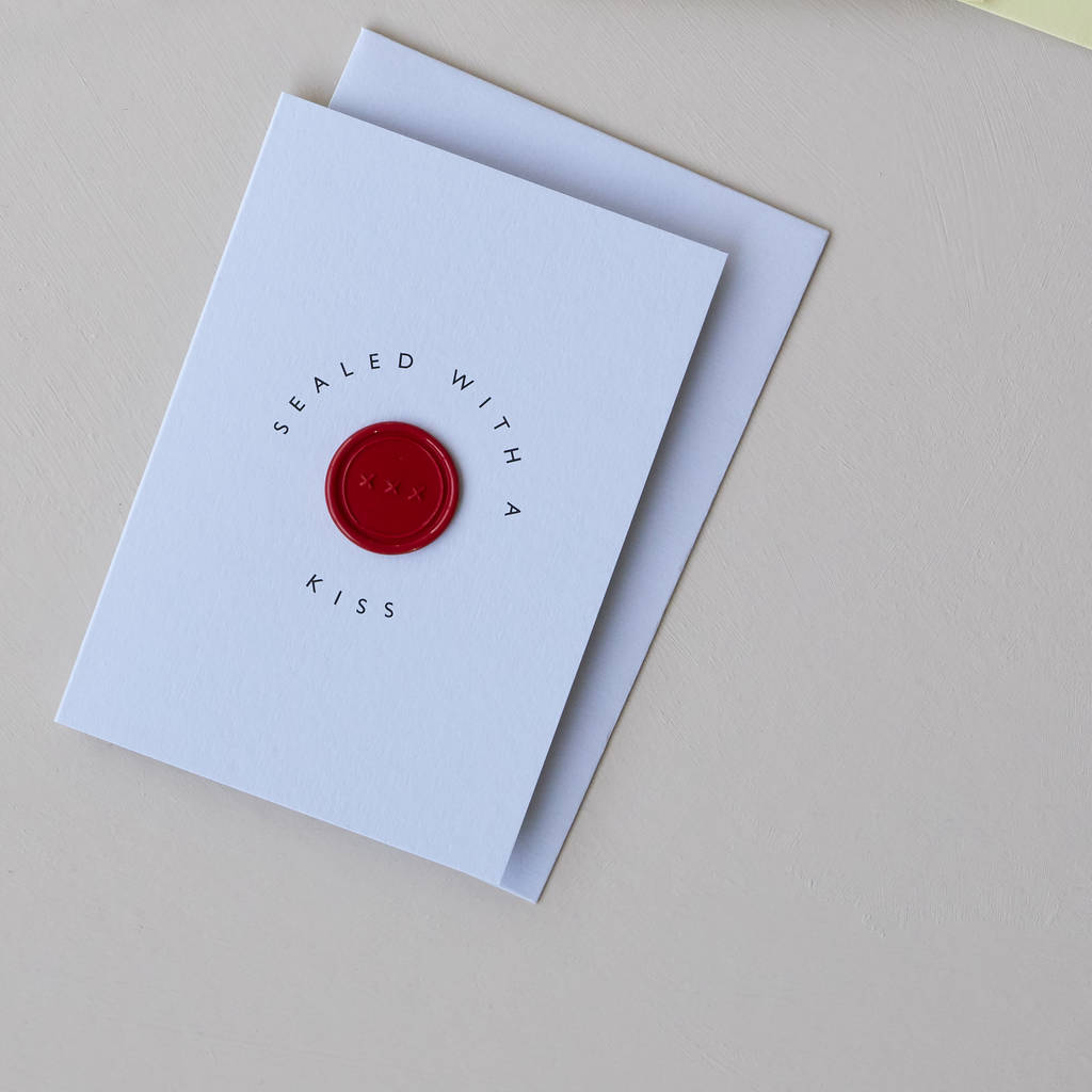 Sealed With A Kiss, Wax Seal Card By Sophie Harpley