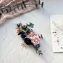 Navy And Dusty Pink Floral Hair Comb, thumbnail 6 of 9