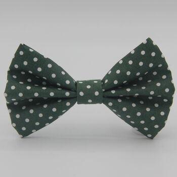 Dark Green Polkadot Dog Bow Tie, 4 of 6