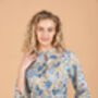 Indian Cotton Indigo Lotus Print Dress, thumbnail 3 of 3