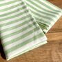 Cotton Linen Stripe Napkins Green/Ivory • Set Of Four, thumbnail 3 of 4