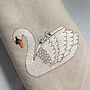 Set Of Two Embroidered Swan Napkins, thumbnail 3 of 9