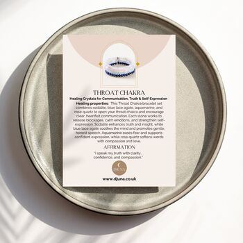 Throat Chakra Bracelet Set For Communication And Truth, 3 of 3