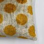 Oblong Ikat Velvet Cushion Gold Spot, thumbnail 7 of 10