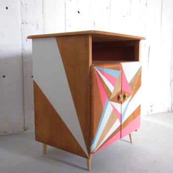 Geometric Painted Record Cabinet, 3 of 7