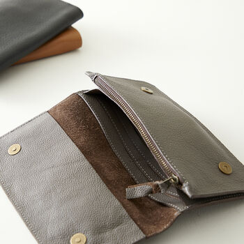 Fair Trade Handcrafted Leather Long Wallet, 3 of 10