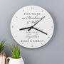 Personalised Time Flies Anniversary Wooden Wall Clock, thumbnail 3 of 5