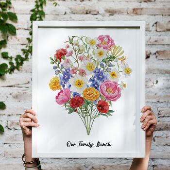 Personalised Birth Flower Mum's Bunch Print, 4 of 10