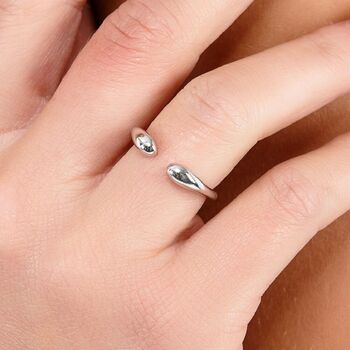 Double Drop Ring In Silver Or Gold, 8 of 12