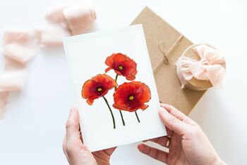 Illustrated Poppy Greeting Card, 2 of 2