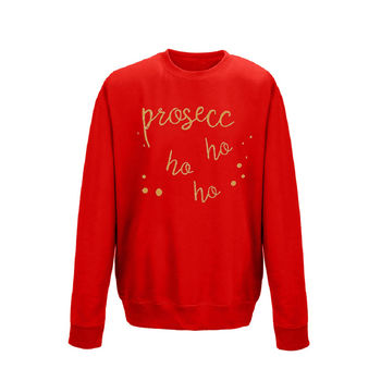 Prosecco Ho Ho Ho Christmas Sweatshirt Jumper, 7 of 8