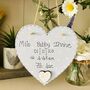 Personalised New Baby Boy Wooden Blue Heart, thumbnail 3 of 5