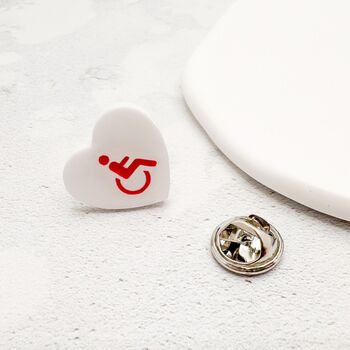 Disability Symbol Heart Pin Badge, 8 of 12