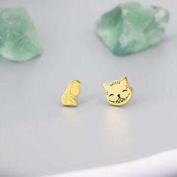 Asymmetric Alice And Cat Stud Earrings, 5 of 11
