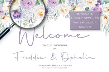 Purple Wedding Welcome Sign, 3 of 6