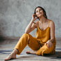 Linen Pyjama Set For Women Cami And Loose Trousers, thumbnail 5 of 10