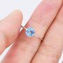 Genuine Swiss Blue Topaz Ring In Sterling Silver, thumbnail 7 of 11
