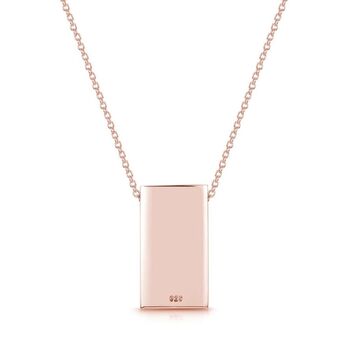 Personalised 18 K Rose Gold Plated Oblong Necklace, 4 of 5