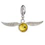 Harry Potter Sterling Silver Golden Snitch Slider Charm With Crystals, thumbnail 1 of 2