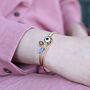 Large Colourful Butterfly Evil Eye Open Cuff Bangle, thumbnail 1 of 3