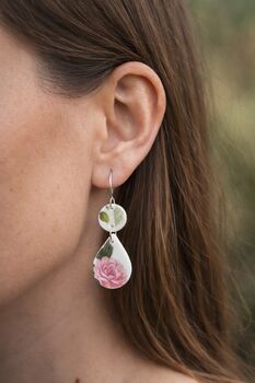 Vintage China Wedgewood Dangle Earrings, 7 of 7