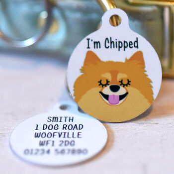 Pomeranian Personalised Dog ID Name Tag, 10 of 12