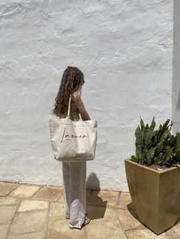 Personalised Canvas Large Tote Beach Shoulder Bag, 2 of 5