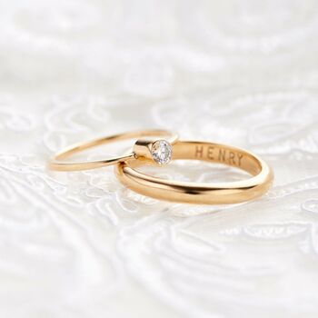 Personalised 9ct Gold Tall Diamond Engagement Ring, 5 of 11