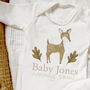 Personalised Woodland Baby Announcement Vest, thumbnail 2 of 3