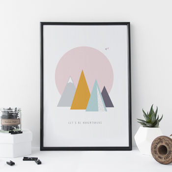 'Adventurers' Mountain Poster Print, 2 of 2
