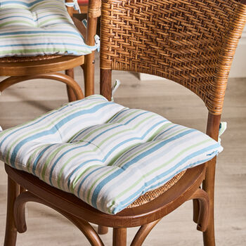 Tenby Country Stripe Seat Pads, 3 of 5