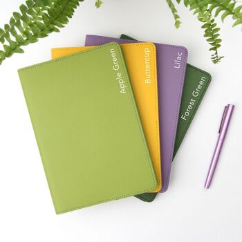 Recycled Refillable Personalised Leather Patch Notebook, 4 of 6