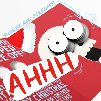 Scream And Shake 3D Funny Santa Christmas Card! Humourous Xmas Joke Card For Him And Her, 3 of 10