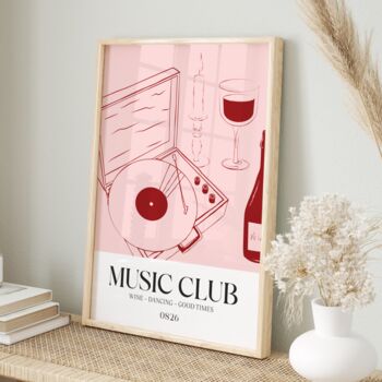 Music Club Print Gift For Music Lovers, 6 of 7