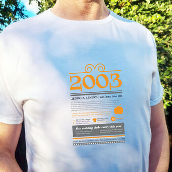Personalised 21st Birthday Gift 2003 T Shirt, 4 of 10