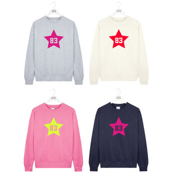 Personalised Star Birth Year Sweatshirt Jumper, 4 of 8