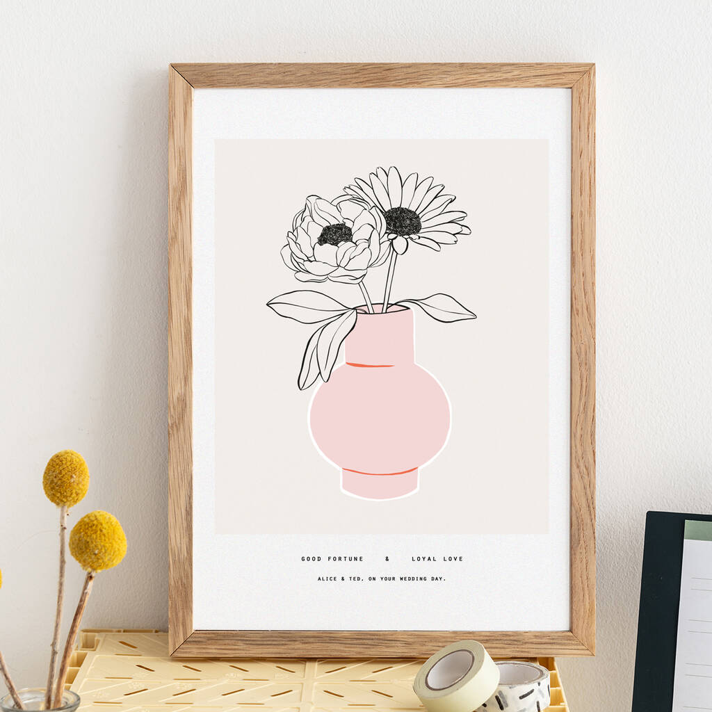 Personalised Meaningful Flower Vase Print By Florence And Ottie