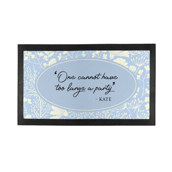 Personalised Classic Floral Quote Bar Mat, 6 of 10