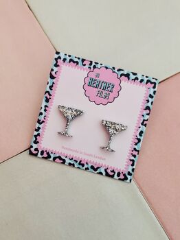 Margarita Glitter Resin Studs / Cocktail Lover Gift / Party Jewellery / Fun Statement Accessories, 3 of 5