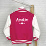 Kid's Heart Personalised Varsity Jacket, thumbnail 4 of 7