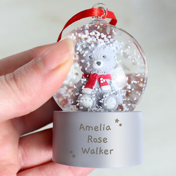 Baby's First Christmas Gift Personalised Snow Globe For Children, 2 of 5