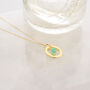 Halo Birthstone Necklace Chrysoprase May, thumbnail 7 of 7