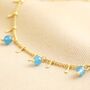 Semi Precious Stone Droplet Anklet In Gold, thumbnail 5 of 7