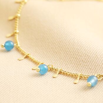 Semi Precious Stone Droplet Anklet In Gold, 5 of 7