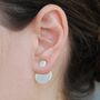 Round Sterling Silver Two Way Ear Jackets, thumbnail 1 of 4